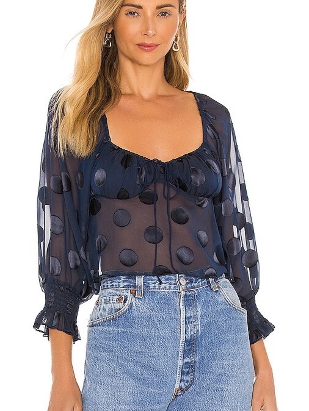 For love & lemons Lula Blouse in Midnight